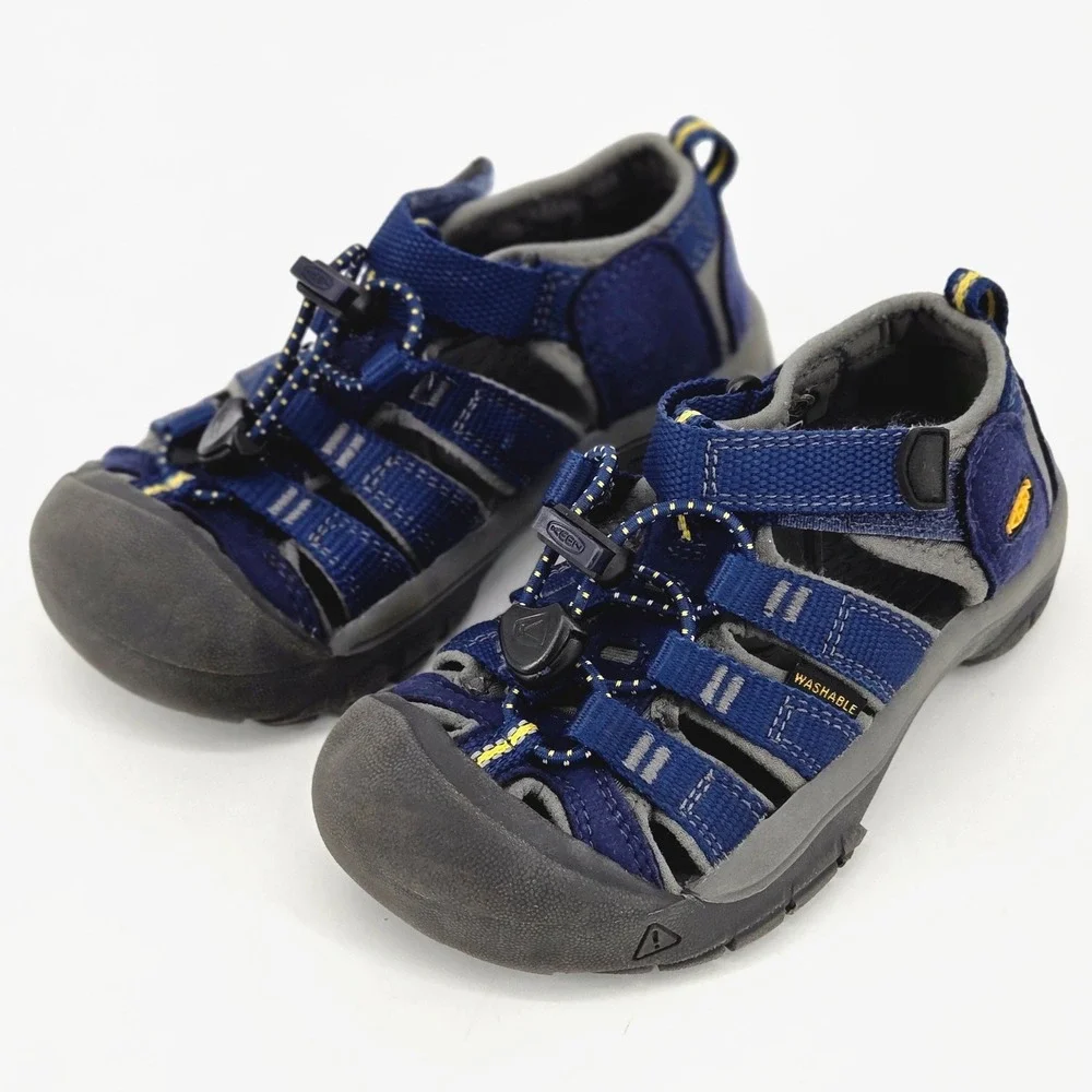 KEEN Newport H2 Navy Blue Yellow Waterproof Closed Toe Sandals Toddler Kids 10